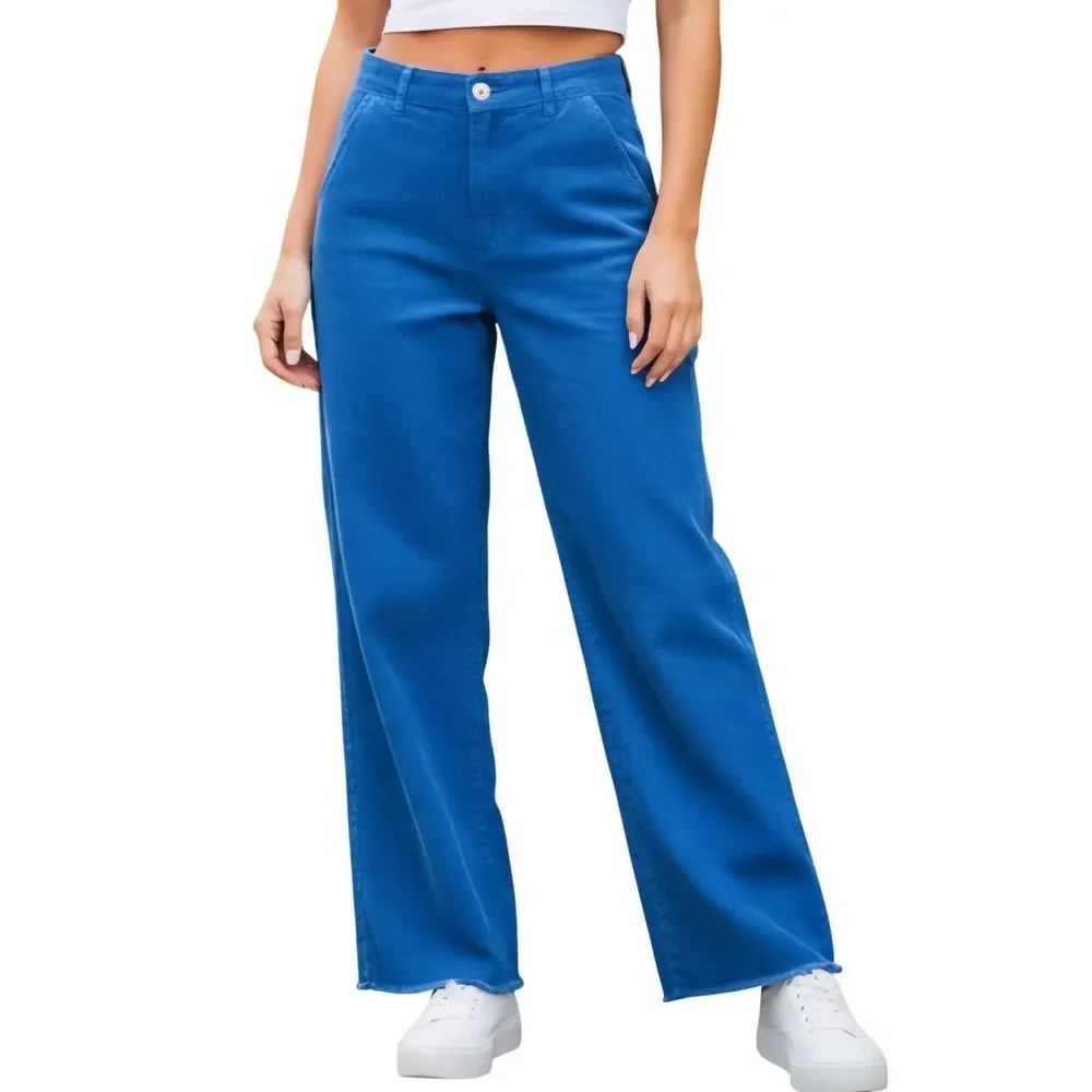 Forever 21 Corduroy Carpenter Pants Medium Wide Leg Raw Hem Y2K Grunge Raw Hem - Picture 2 of 16